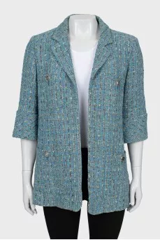 Tweed jacket with 3/4 sleeves