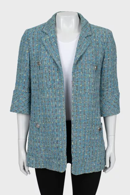Tweed jacket with 3/4 sleeves
