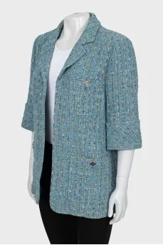 Tweed jacket with 3/4 sleeves