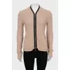 Beige cardigan with zipper
