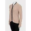 Beige cardigan with zipper