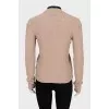 Beige cardigan with zipper