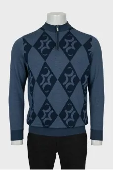 Men's tapered wool jumper