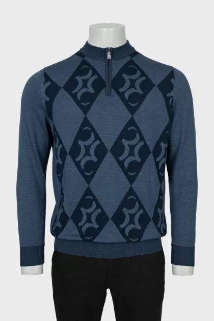 Men's tapered wool jumper
