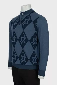 Men's tapered wool jumper
