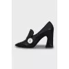 Snakeskin shoes with figured heels