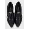 Snakeskin shoes with figured heels
