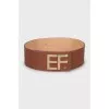 Wide faux leather belt