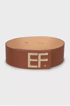 Wide faux leather belt