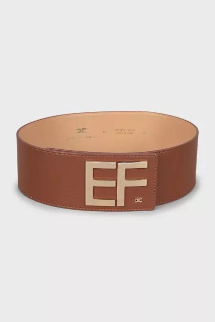 Wide faux leather belt