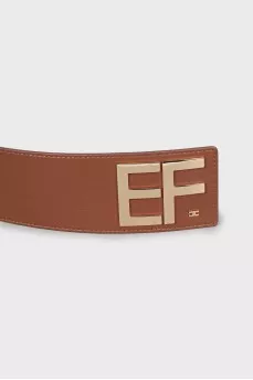 Wide faux leather belt