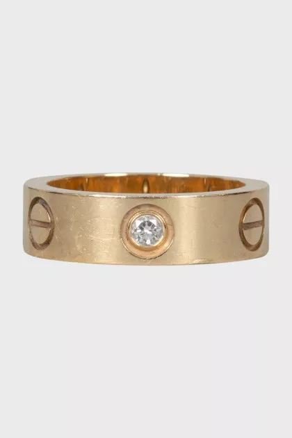 Gold ring with diamonds Love