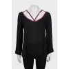 Silk blouse with decorated straps