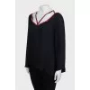 Silk blouse with decorated straps