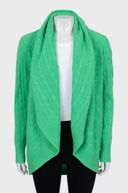 Green cashmere cardigan