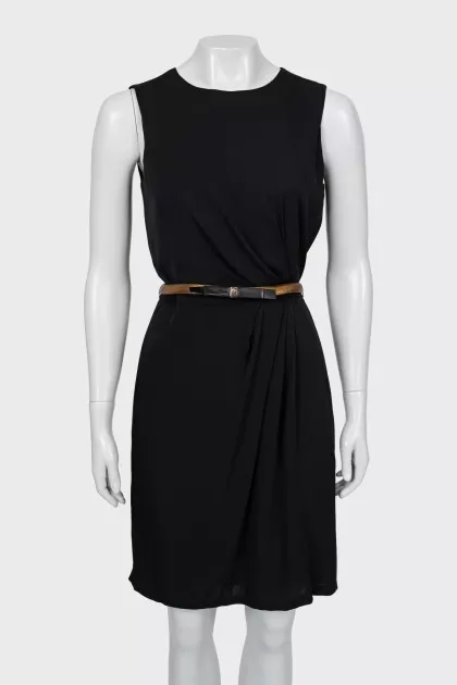 Silk dress with gold belt