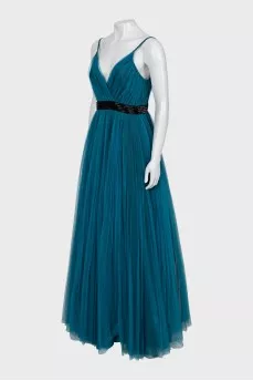 Tulle maxi dress with straps