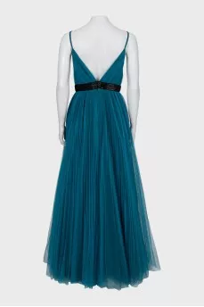 Tulle maxi dress with straps