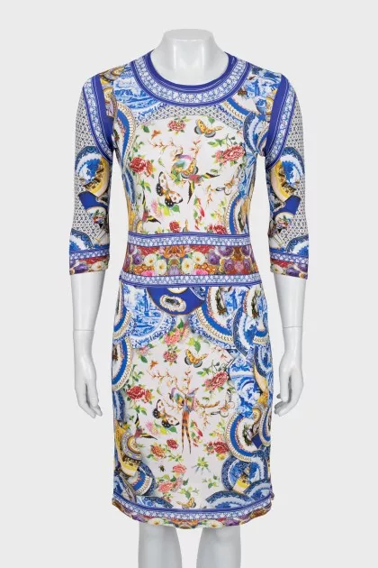 Printed fitted dress