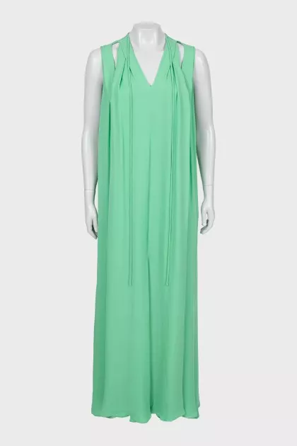 Silk maxi dress with slit