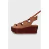 Suede lace-up sandals