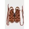 Suede lace-up sandals