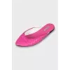 Pink leather mules