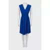 Blue dress with accent shoulders