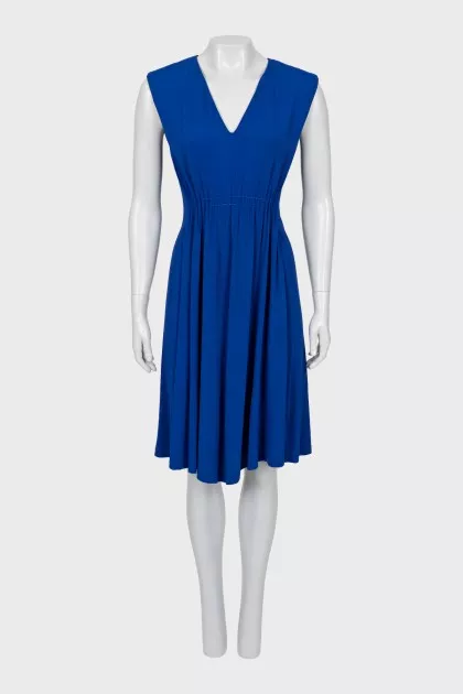 Blue dress with accent shoulders