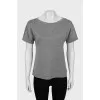 Straight T-shirt decorated with rhinestones