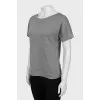 Straight T-shirt decorated with rhinestones