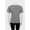 Straight T-shirt decorated with rhinestones