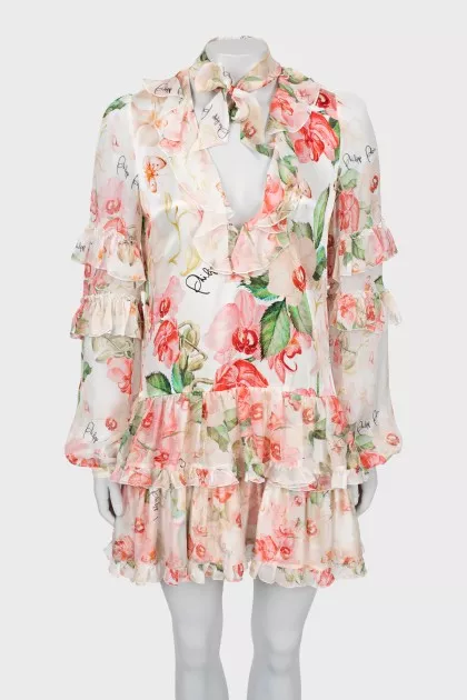 Floral silk dress
