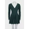 Green dress with raised seams