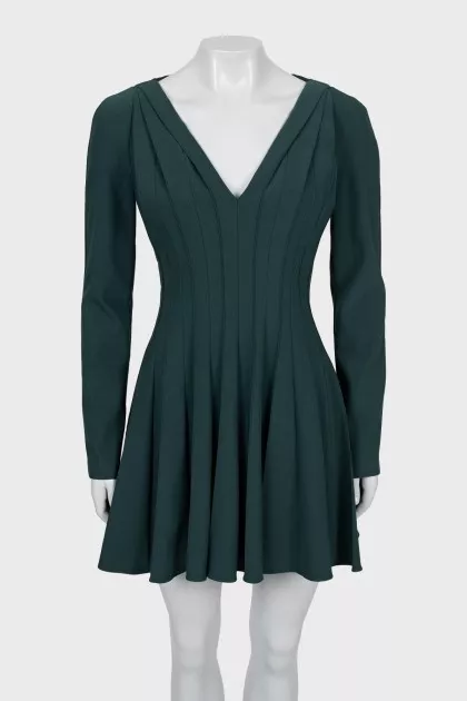 Green dress with raised seams