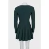 Green dress with raised seams
