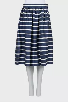 Striped midi skirt