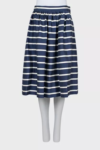 Striped midi skirt