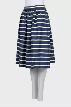 Striped midi skirt