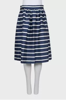 Striped midi skirt