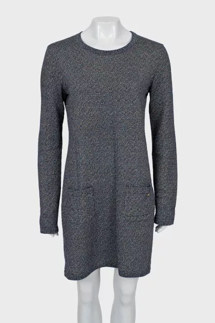 A-line dress with lurex