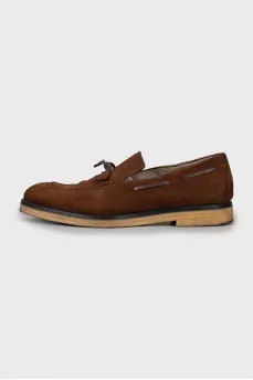 Men's brown suede loafers