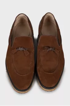 Men's brown suede loafers