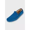 Men's blue suede moccasins