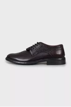 Men's asymmetrical leather brogues