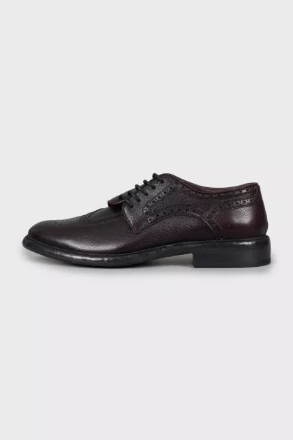 Men's asymmetrical leather brogues