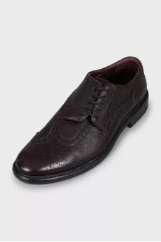 Men's asymmetrical leather brogues