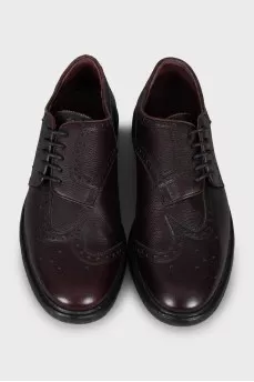 Men's asymmetrical leather brogues