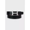 Reversible belt with silver buckle
