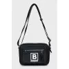Black crossbody bag with logo